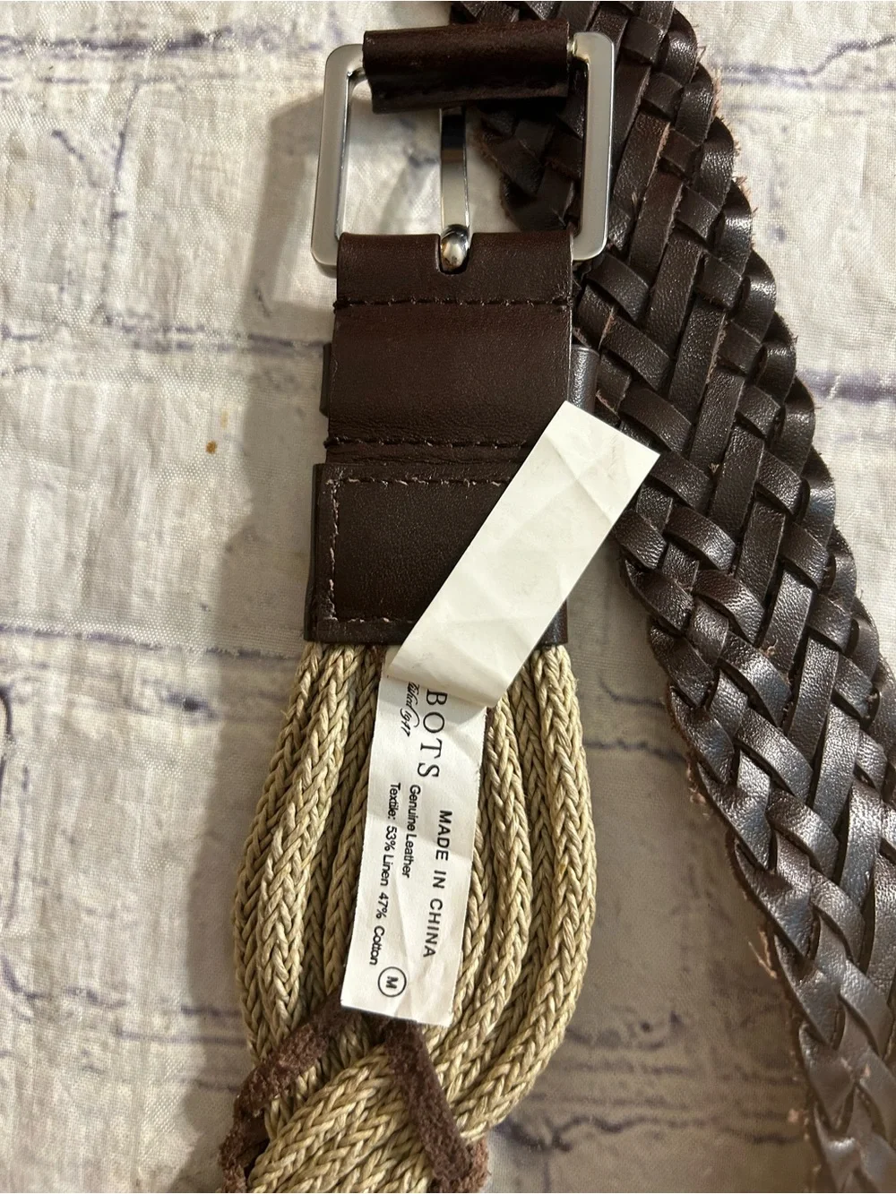 TALBOTS TAN & BROWN BOHEMIAN WOVEN BELT SIZE M & BLACK & TAN BEADED BOHO BELT OS